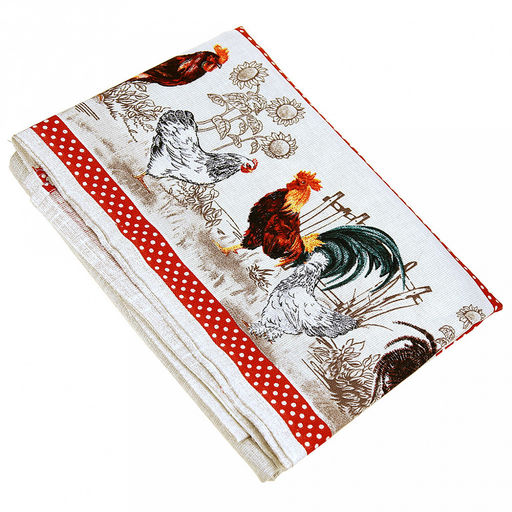 Шторы, 2шт 148х260см "Птичий двор", на шторной ленте, хлопок "Комфорт" 171г/м2, упаковка "классическая" 28х41см, "Домашняя мода" (Россия)