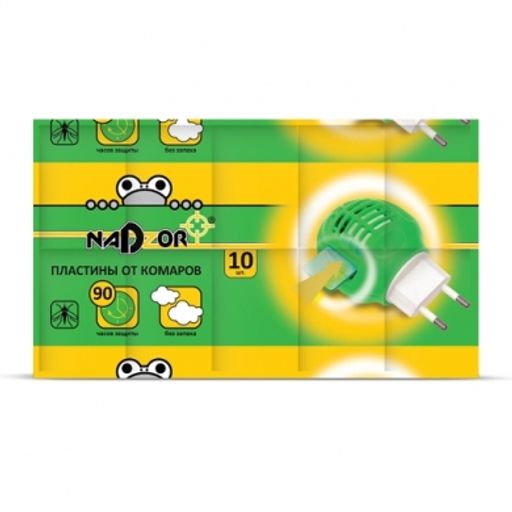 Голд Пак Nadzor Пластины от комаров без запаха 1шт=10пластин ITM003P