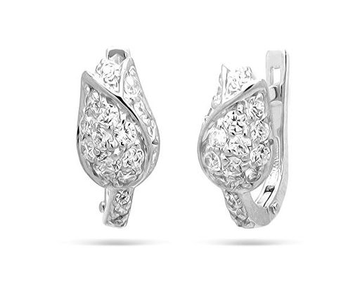 Серьги из серебра куб.циркон., см009