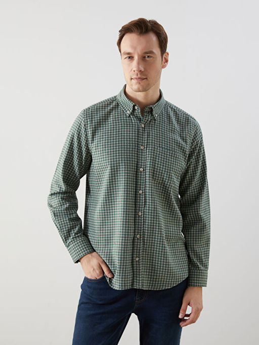 Regular Fit Uzun Kollu Ekose Erkek G?mlek