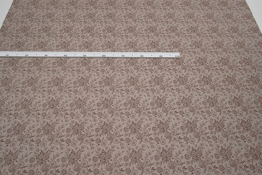 Теплый хлопок Букеты пионов на бежево-кофейном, ш.1.5м, хлопок-100%, 160гр/м.кв - Купава фото 6