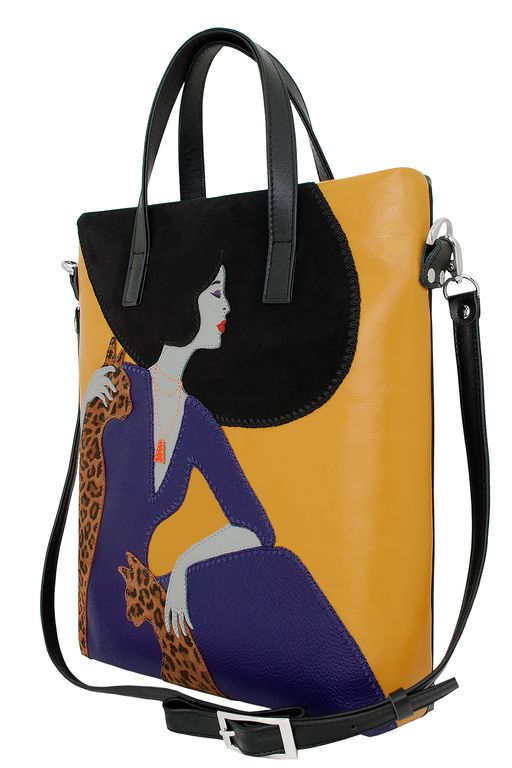 Сумка с аппликацией ДС-220-224 черный+желтый - Protege фото 5