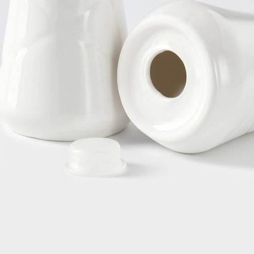 Набор для специй BellaTenero, солонка 60 мл, перечница 60 мл, салфетница, на бамбуковой подставке, фарфор, белый  фото 7