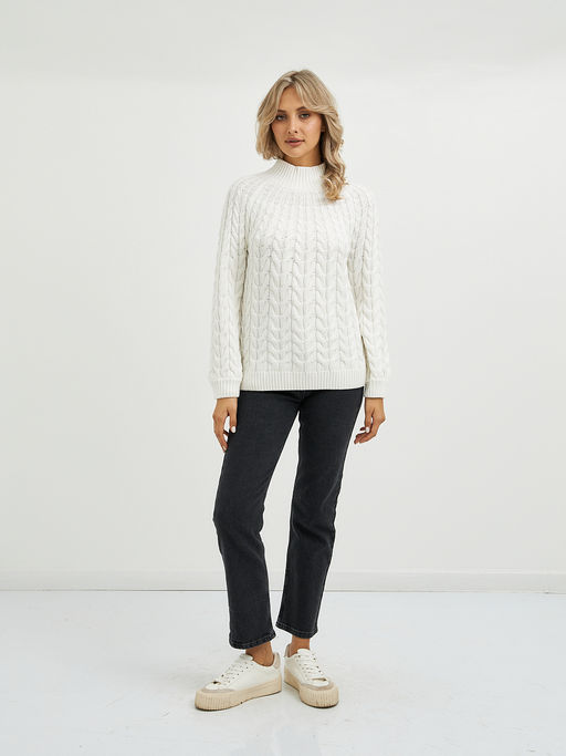 джемпер женский из хлопка с воротником стойка - Glenfield фото 2