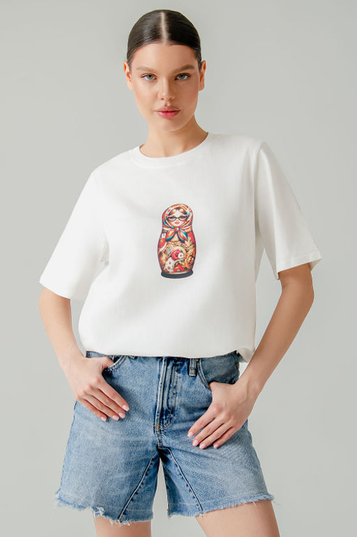 Арт. 3-1156 Футболка женская 44-50 (4 шт) Цвет:молочный - Калинка фото 13