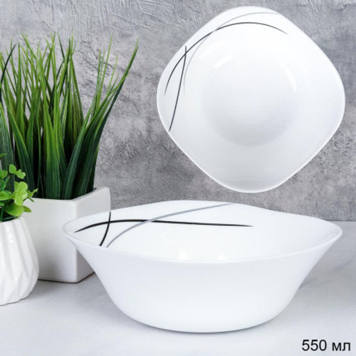 Салатник квадратный 550 мл / LGW-60 -60 (7267-2) /уп 6/72/ Полосы классика