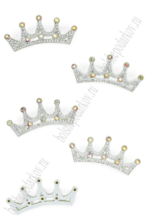 Патчи из фетра со стразами "Корона" 6*2,5 см (10 шт) SF-7699, №3