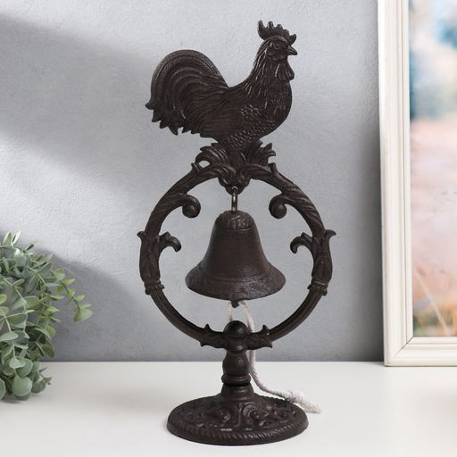 Колокол сувенирный чугун Петушок 13,5х19,5х39 см - Simaland фото 4