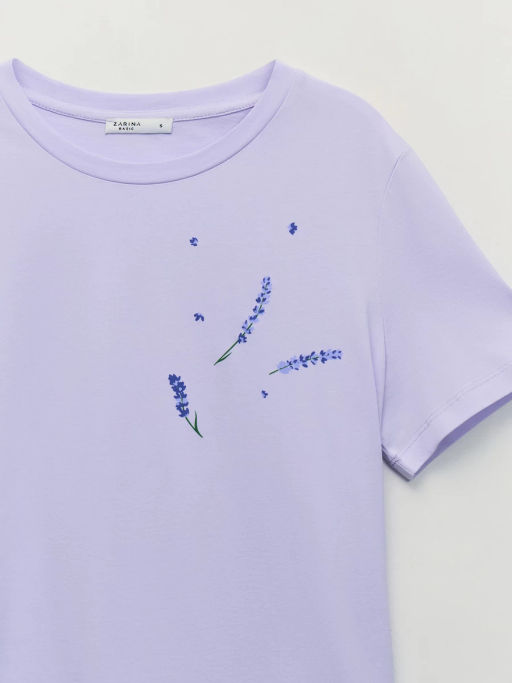 Футболка из хлопка с принтом / Zarina  фото 9
