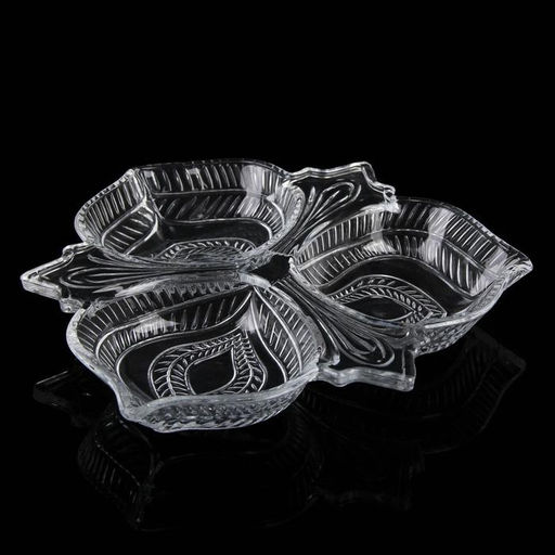 Менажница фигурная «Листья», 3 секции, 25,5×3,5 см