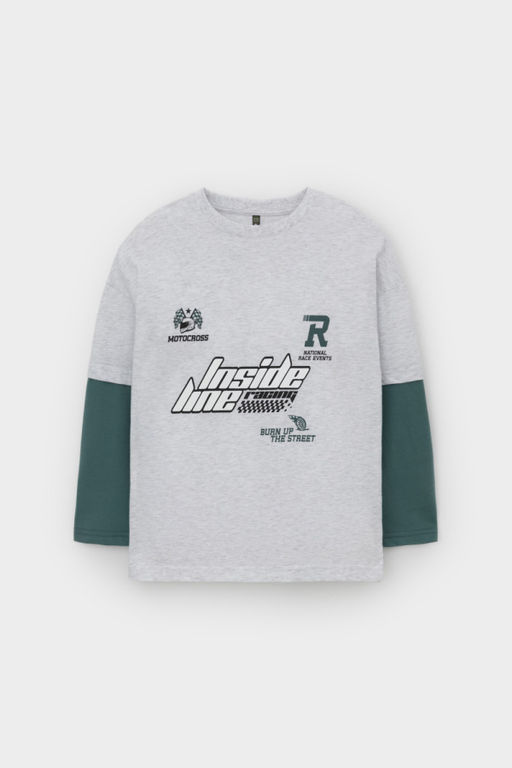 КР 302713/св.серый меланж к546 лонгслив