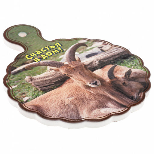 Подставка под горячее (панно) "Ферма" 15х19см h1см "Счастья в дом" керамика, фотопечать с глазурью, подложка пробковое дерево, фигурный край, в упаковке (Китай)