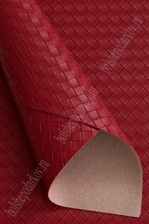 Кожзам текстурный "Плетенка" А4 (5 листов) SF-6177, бордовый №12