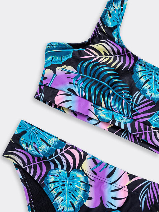 Стильный раздельный купальник в расцветке тропиков для девочек - Mark formelle фото 3