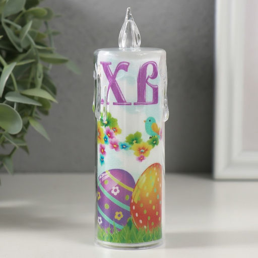 Светодиодная свеча, ночник LED RISALUX «Пасха», 3×LR1130, 3.8×3.8×12 см