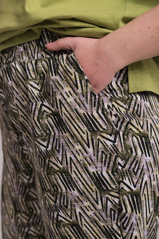 Костюм футболка и брюки М326015Пфч фисташковый/черный - Елена фото 6