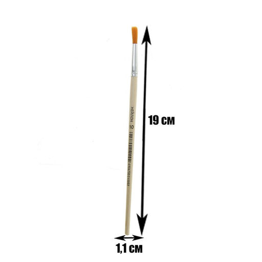 Цена за 10 шт. Кисть нейлон № 10, круглая, ручка дерево (международный размер