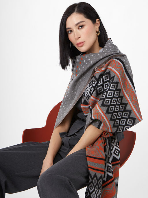 в составе ШЕРСТЬ и КАШЕМИР Большой, мягкий, теплый однотонный двусторонний палантин. - Tantino фото 6