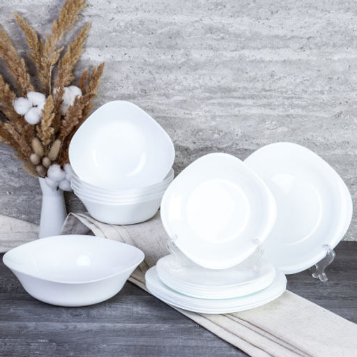 Столовый набор 19 предметов квадратный / GRAY-SQ19/8957595 (WHITE) /уп 2/ - Галеонтрейд фото 2