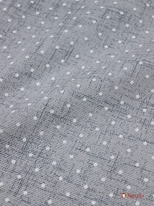 Рогожка Белый горох на сером меланже №5, ш.1.5м, хлопок-100%, 165гр/м.кв