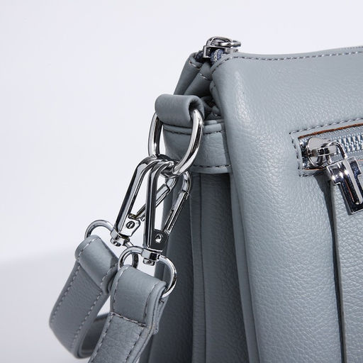 Сумка кросс-боди на молнии, 3 наружных кармана, цвет серо-голубой - Simaland фото 5