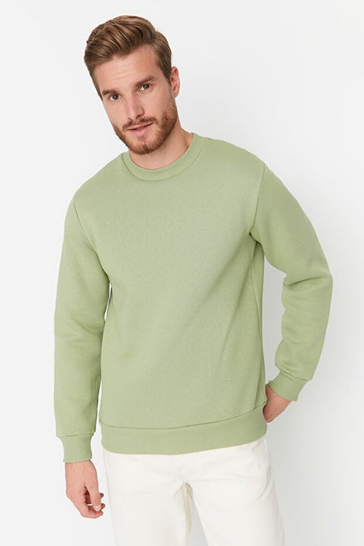 Ye_il Bisiklet Yaka Regular/Normal Kesim Mistik Bask_l_ __i Polarl_ Sweatshirt TMNAW23SW00303 - Trendyolmilla фото 2