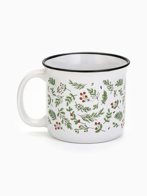 Кружка керамическая, новогодняя «Листья», 450 мл