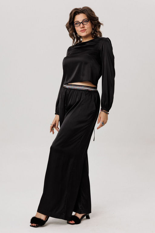 Брюки ANELLI 1734 блестящий черный