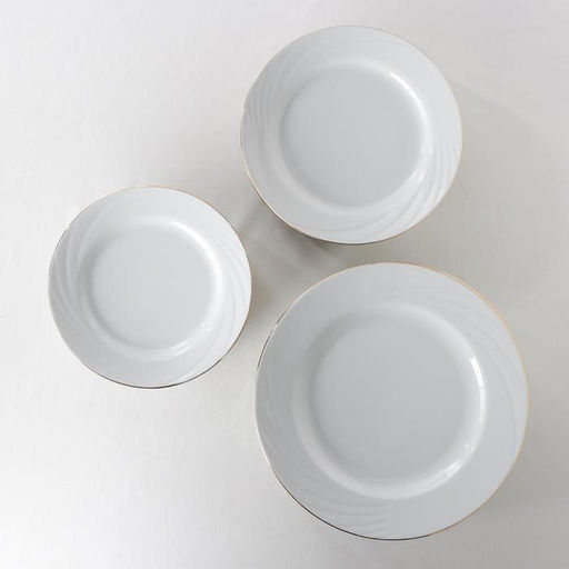 Сервиз столовый Добрушский завод «Голубка», 18 предметов: d=17.5 см, d=20 см, d=24 см, фарфор, белый