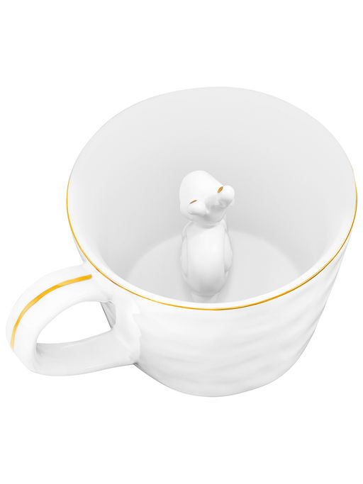 Кружка 300 мл 14*10*7,5 см Улитка с фигуркой внутри, белый с золотом, фарфор - Elan gallery фото 5