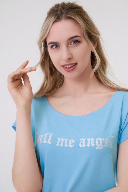 Футболка женская из вискозы Лирика бледно-голубой Call me angel - Амадэль фото 7