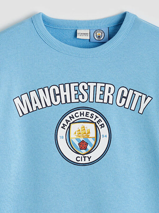 Bisiklet Yaka Manchester City Bask?l? Erkek ?ocuk Sweatshirt