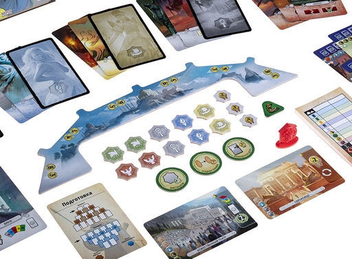 Настольная игра 7 Чудес Дуэль: Пантеон (7 Wonders Duel: Pantheon, дополнение)