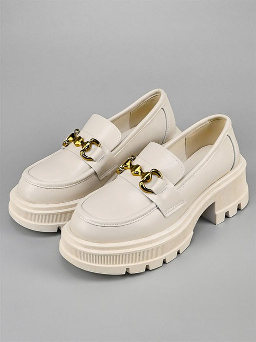 Лоферы женские/ Броги A-49MB Rice white - Piniolo фото 4