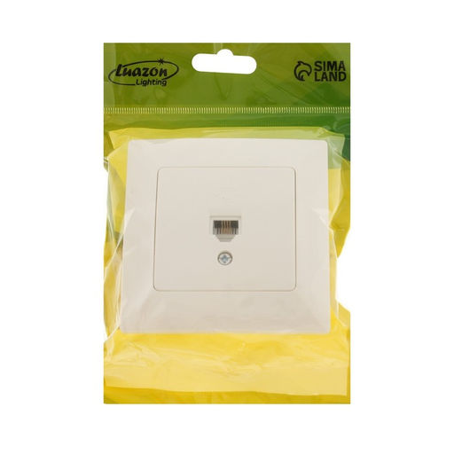 Розетка телефонная Luazon Lighting «Антей», скрытая, IP20, одноместная, белая