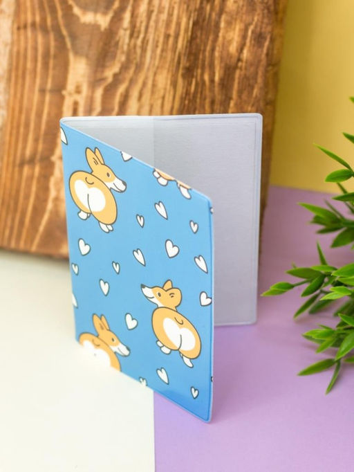 ОБЛОЖКА ДЛЯ ПАСПОРТА "Сorgi love", плотность 600 мкм