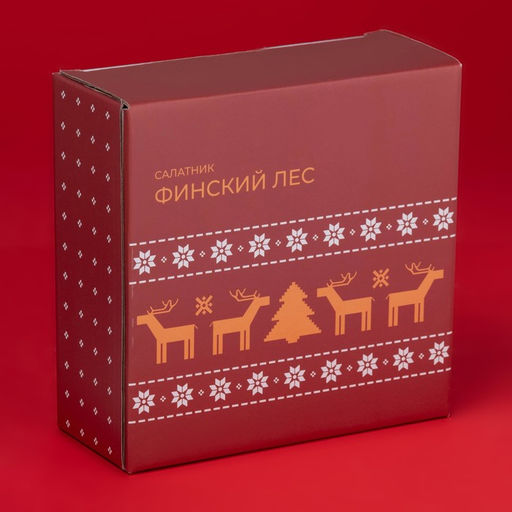 Салатник новогодний Доляна «Финский лес», 580 мл, 15,5×6 см, фарфор, белый