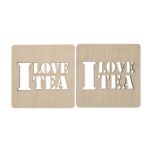 Заготовка для декорирования Mr. Carving ВД-297 Подставка под горячее фанера 8.5 х 8.5 х 0.3 см 2 шт I love coffee фото 4