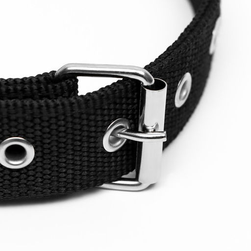 Ошейник двухслойный с вертлюгом, 58 х 3 см, полиэстер, черный - Пижон фото 3