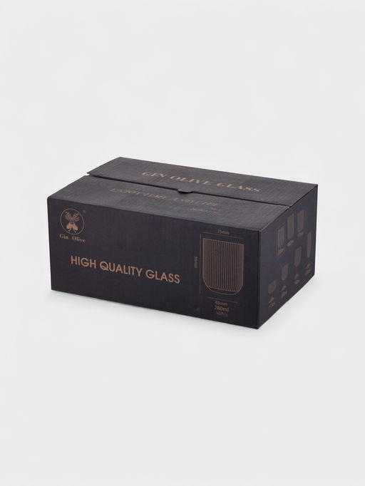 Набор стаканов 6 шт, 260 мл, золотой обод