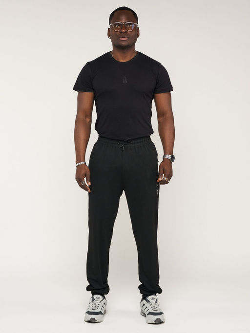 Брюки джоггеры спортивные большого размера мужские черного цвета 006Ch - FUYOUKAI фото 2