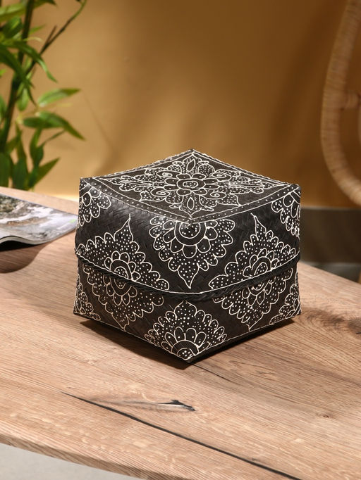 Корзинка плетёная «Бонтанг», 19×19×14 см, бамбук, тёмная