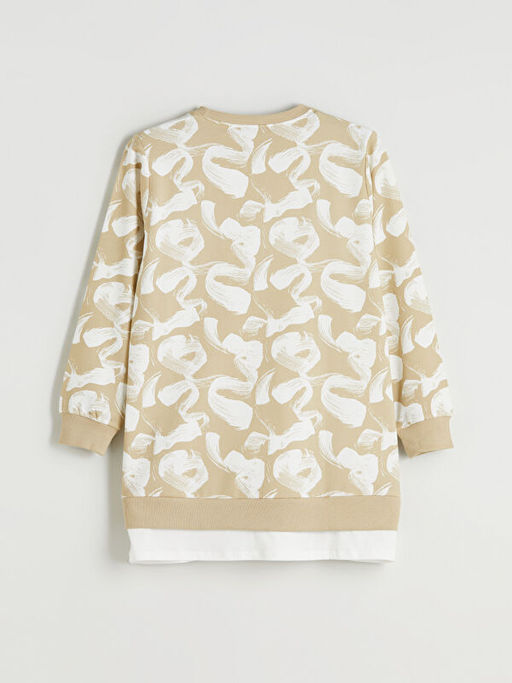 Bisiklet Yaka Desenli Kad?n Sweatshirt Tunik