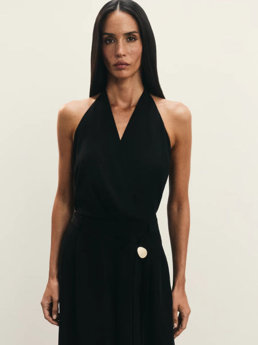 Комбинезон из тенселя и льна с открытой спиной / Zarina  фото 8