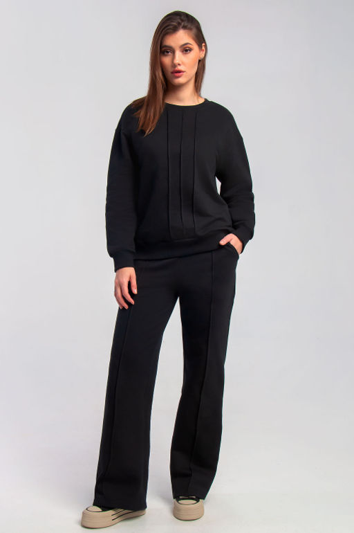Арт. 2531 Костюм с брюками женский 44-50 (4 шт) Цвет:верх-черный,низ-черный - Калинка фото 16