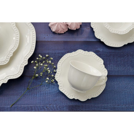 Чайная пара фарфоровая Magistro «Сюита», 2 предмета: кружка 250 мл, блюдце d=15.5 см, цвет белый