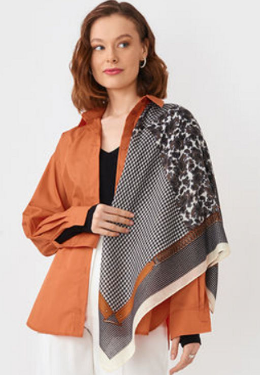 Большой, мягкий, тонкий и очень нежный двусторонний платок с рисунком. - Tantino фото 14