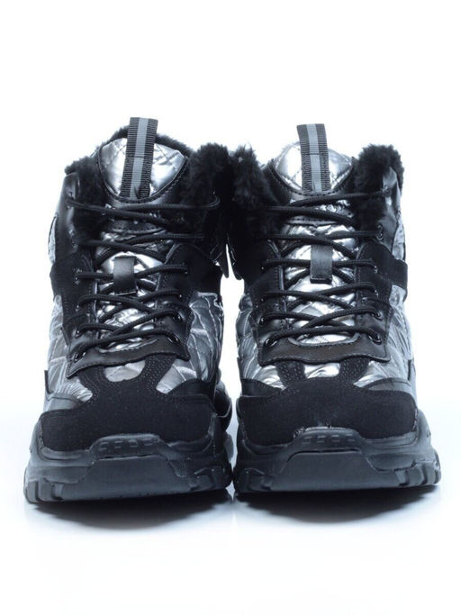 04-8524-4 BLACK Ботинки женские зимние (искусственные материалы)