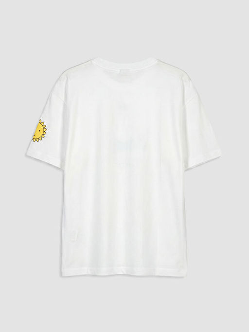Bisiklet Yaka Miffy Bask?l? K?z ?ocuk Ti??rt