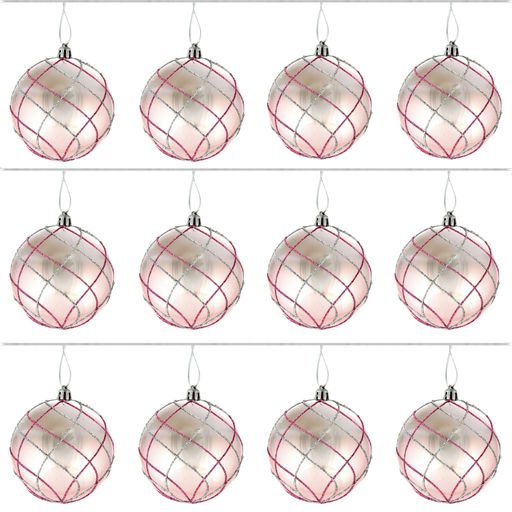 Набор из 12шт Украшение новогоднее Шар "Алмазная сетка", D 8 см, L35 W27 H9 см